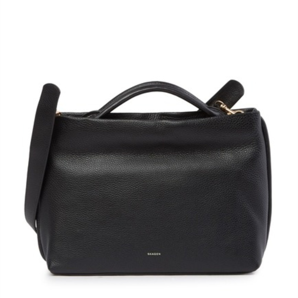 Skagen Mikkeline Leather Satchel Black
